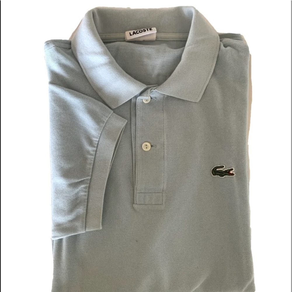 Lacoste Mens Light Blue Short Sleeve Polo  Shirt Size 5/ US L